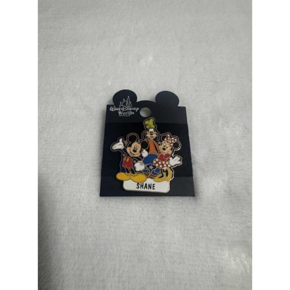 Disney World Pin Shane Personalized Name Souvenir Gift Mickey Goofy Minnie Mouse